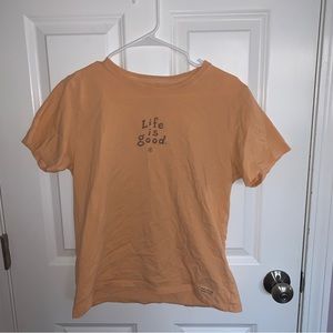 Pastel Orange Life is Good Tee Shirt